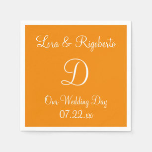 Monogramm Orangenfarbene Stylische Bunte Papier Se Serviette