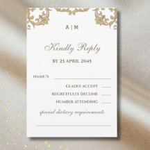 Monogramm-Ornamente viktorianische Hochzeits-RSVP-