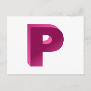 Monogramm P Postkarte