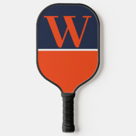 Monogramm-Paddel mit blauer und orangefarbener Uni Pickleball Schläger