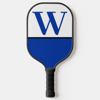 Monogramm-Paddel mit blauer und weißer Uni Pickleball Schläger