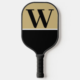 Monogramm-Paddel mit Gold- und Schwarz-Uni Pickleball Schläger