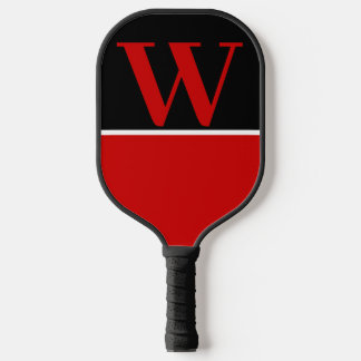 Monogramm-Paddel mit roter und schwarzer Uni Pickleball Schläger