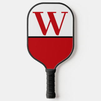 Monogramm-Paddel mit roter und weißer Uni Pickleball Schläger