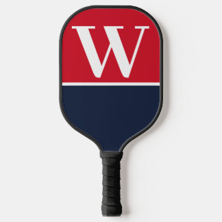 Monogramm-Paddel mit roter Uni und Navy Pickleball Schläger