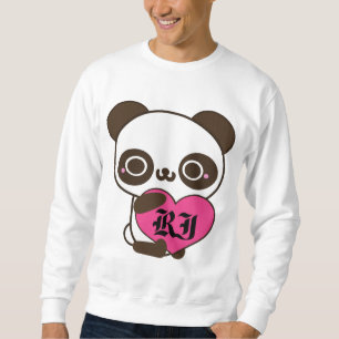 Monogramm-Panda-Herz Sweatshirt