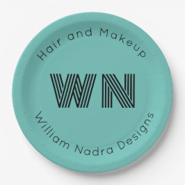 Monogramm-Papierplatte für Firmenlogos - Benutzerd Pappteller