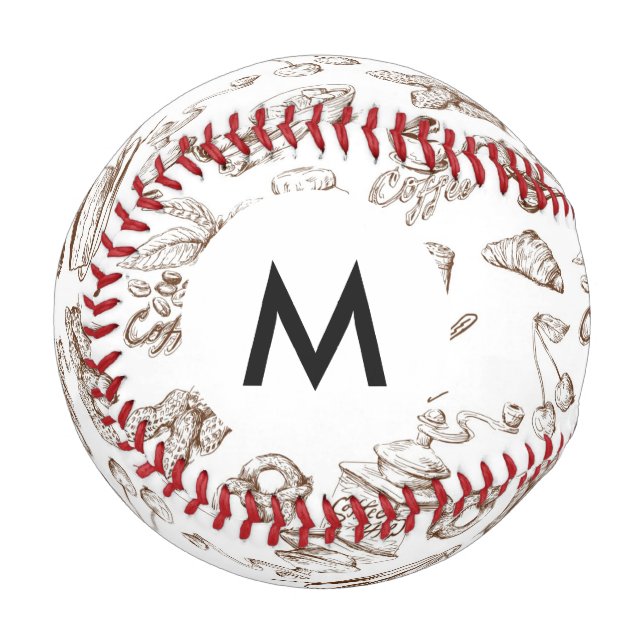 Monogramm Papiervorlage Baseball (Vorderseite Links)