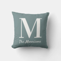 Monogramm-Pastell Aquamariner Kissen