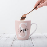 Monogramm Pastell mit Personalisiertem modernen Na Milchtasse<br><div class="desc">Monogramm Pastell mit Personalisiertem modernen Namen Pink</div>