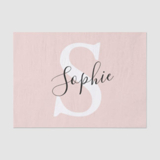 Monogramm Pastell mit Personalisiertem modernen Na Seidenpapier