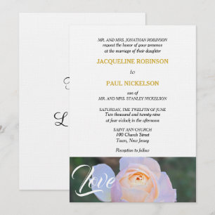 Monogramm Pastell Rosa Rose Gold in Liebe Einladung