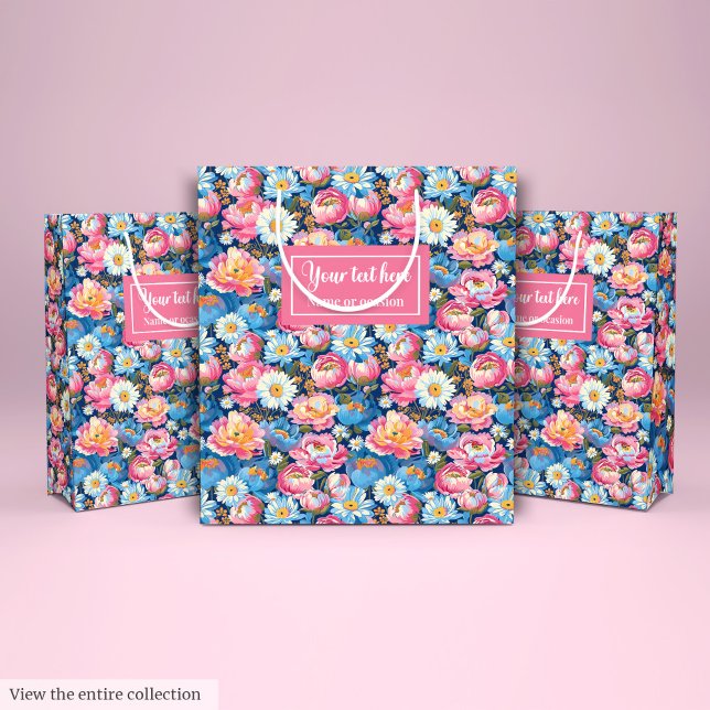 Monogramm Pastellfarben Aquarellverpackung Mittlere Geschenktüte (Monogram pastel colors watercolor gift packaging Medium Gift Bag)