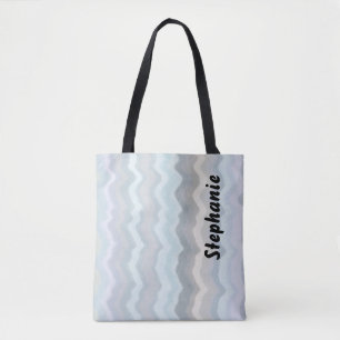 Monogramm Pastellstreifen Wellen Blau-Graulavene