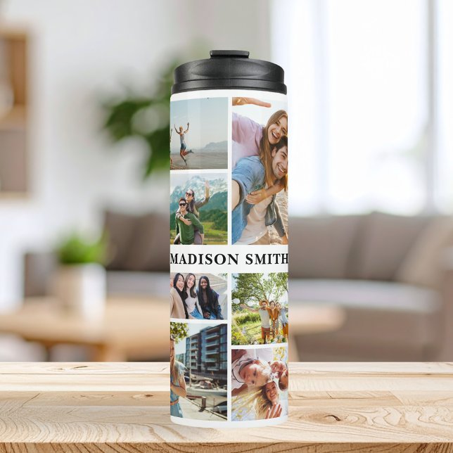 Monogramm Personalisiert 12 FotoCollage Thermosbecher (Von Creator hochgeladen)