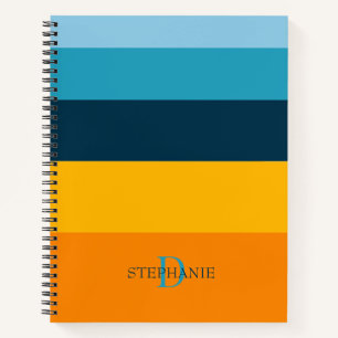 Monogramm Personalisiert 5 Farbblöcke Notizbuch