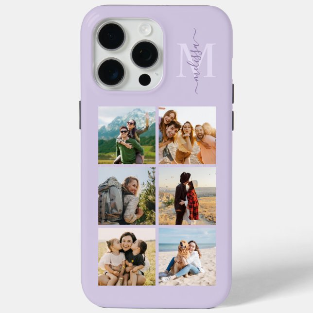 Monogramm Personalisiert 6 FotoCollage Case-Mate iPhone Hülle (Rückseite)