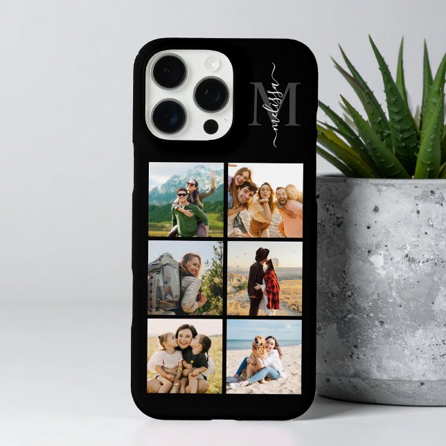 Monogramm Personalisiert 6 FotoCollage Case-Mate iPhone Hülle (Von Creator hochgeladen)