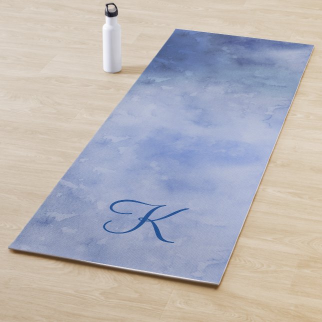 Monogramm Personalisiert Blau und Weiß Yogamatte (Beispiel)
