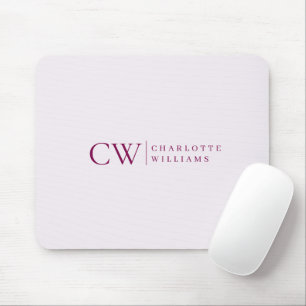 Monogramm Personalisiert rosa Anfangsmuskelkarte Mousepad