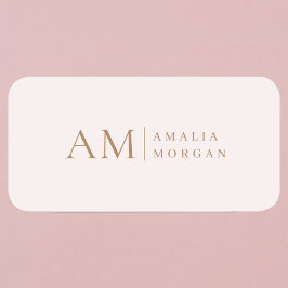 Monogramm Personalisiert rosa Initial und Name Namensschild