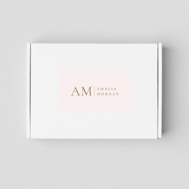 Monogramm Personalisiert rosa Initial und Name Rechteckiger Aufkleber (Von Creator hochgeladen)