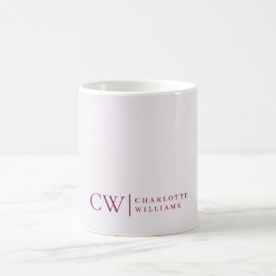 Monogramm Personalisiert rosa Initial- und Name-Ta Kaffeetasse