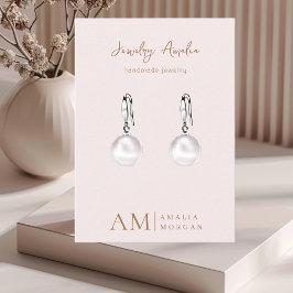 Monogramm Personalisiert rosa Initial und Name Visitenkarte