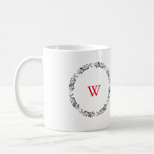 Monogramm Personalisiert Schwarz/Weiß-Swirbel-Desi Kaffeetasse