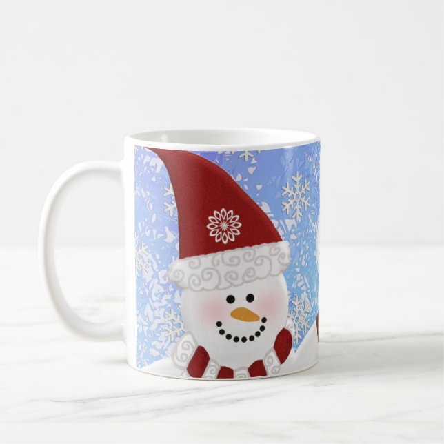 Monogramm personalisiert: Snowman-Tasse Tasse (Links)