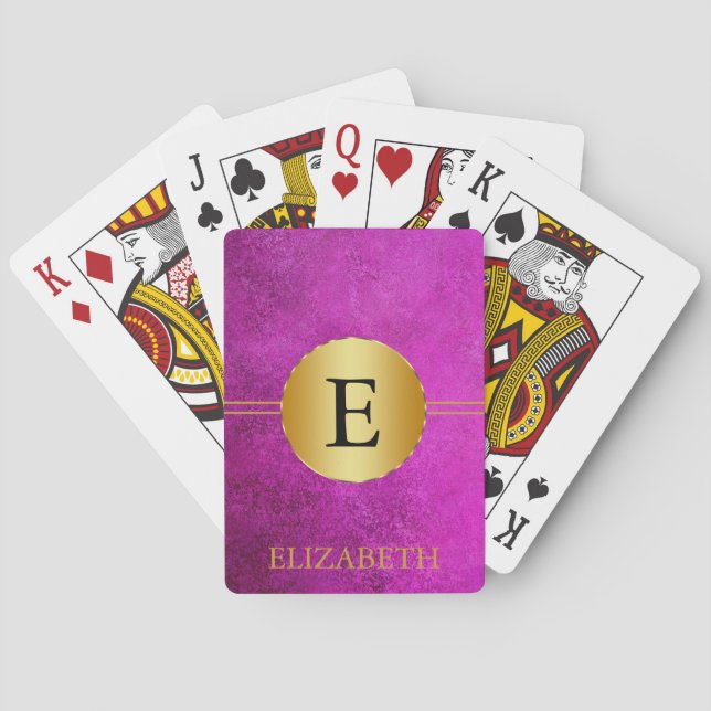 Monogramm Personalisiert Spielkarten (Rückseite)