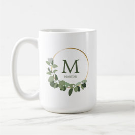 Monogramm Personalisiert Weihnachten Moderner Kran Kaffeetasse