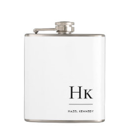 Monogramm Personalisiert weiß Mit Monogramm Flachmann