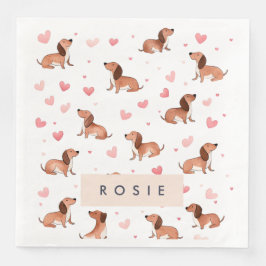 Monogramm Personalisierte Niedliche Dackel Dog Serviette