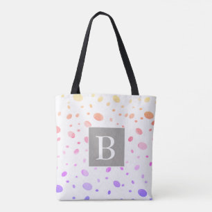 Monogramm personalisierte Polka-Punkt-Tasche
