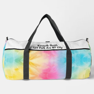 Monogramm Personalisierte Regenbogen-Tie-Dye-Mädch Duffle Bag