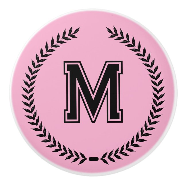 Monogramm personalisierte Schubladengriffe Knöpfe  Keramikknauf (Vorderseite)