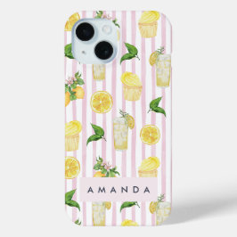 Monogramm Personalisierte Wasserfarben Lemonade Case-Mate iPhone Hülle