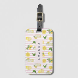 Monogramm Personalisierte Wasserfarben Lemonade Gepäckanhänger