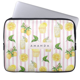 Monogramm Personalisierte Wasserfarben Lemonade Laptopschutzhülle