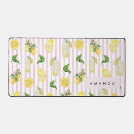 Monogramm Personalisierte Wasserfarben Lemonade Schreibtischunterlage