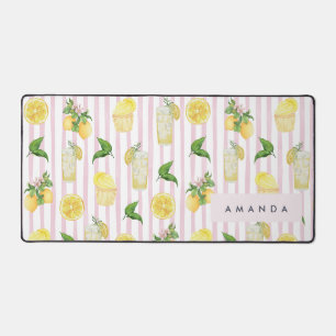 Monogramm Personalisierte Wasserfarben Lemonade Schreibtischunterlage