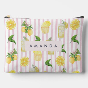 Monogramm Personalisierte Wasserfarben Lemonade Zubehörtasche