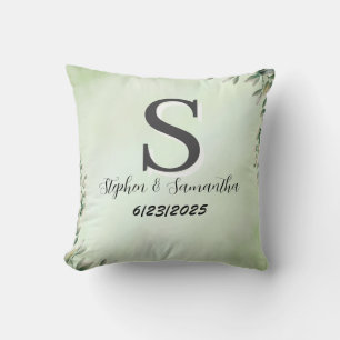 Monogramm personalisierter Boho-Hochzeitssenwurf Kissen