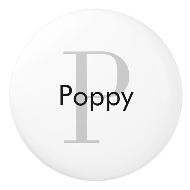 Monogramm-Personalisierter Druckknopf Keramikknauf (Vorderseite)