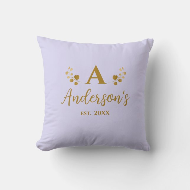 Monogramm Personalisierter Lavendel Kissen (Vorderseite)