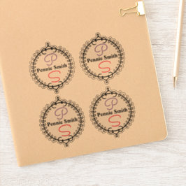 Monogramm personalisierter Name Klare Vinyl-Aufkle Aufkleber