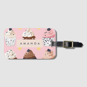 Monogramm Personalisierter Niedlicher Süßkuchen Gepäckanhänger