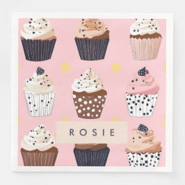 Monogramm Personalisierter Niedlicher Süßkuchen Serviette
