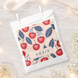 Monogramm-Personalisiertes Cherry-Leaf-Muster Geschenktütchen